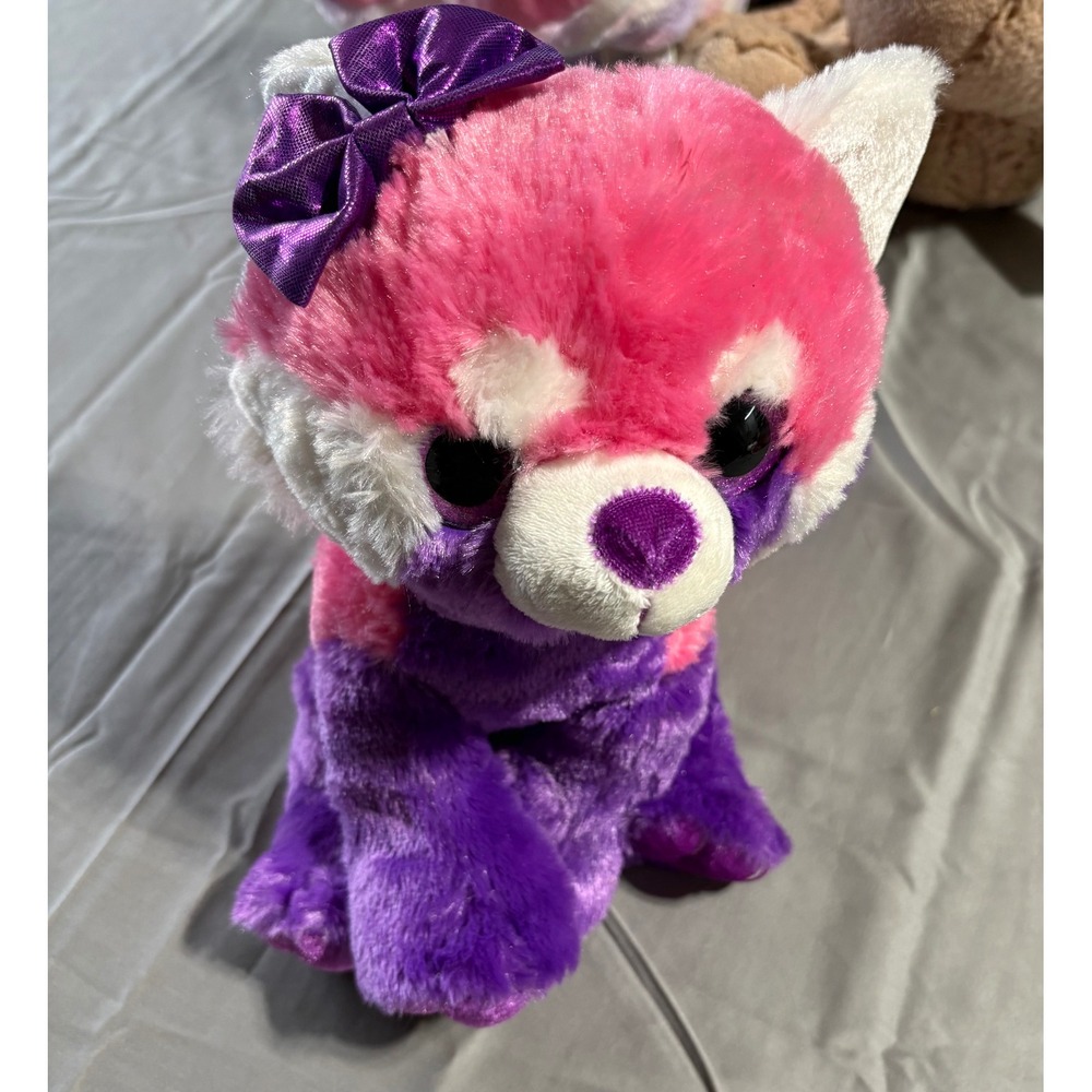 Wild Republic Red‎ Panda Plush Pink Purple Stuffed Animal Shiny Bow 14 inch